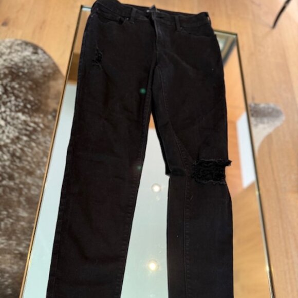 Pre-Loved True Religion Jennie Curvy Midrise Skinny Grey Black Jeans - Womens 29 - Picture 2 of 8